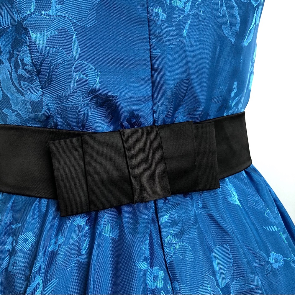 Satin Brocade Floral Dress - Picture 6 of 13